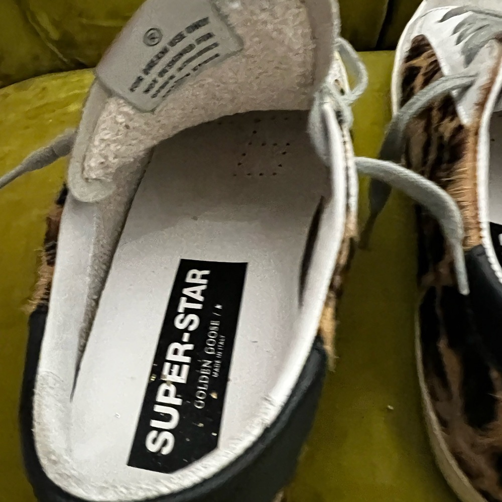 Golden Goose Calf Leather Leopard Super Star Sneaker - Picture 6 of 16